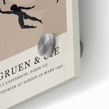 Large abstract wall art print featuring mid-century modernist style in vibrant colors on acrylic glass.