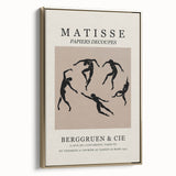 Framed canvas of a colorful landscape painting in a vintage poster style, set against a black background.