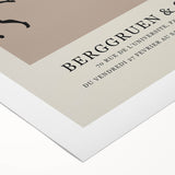 Art deco poster of abstract shapes in muted colors on rolled canvas, suitable for dining room wall.