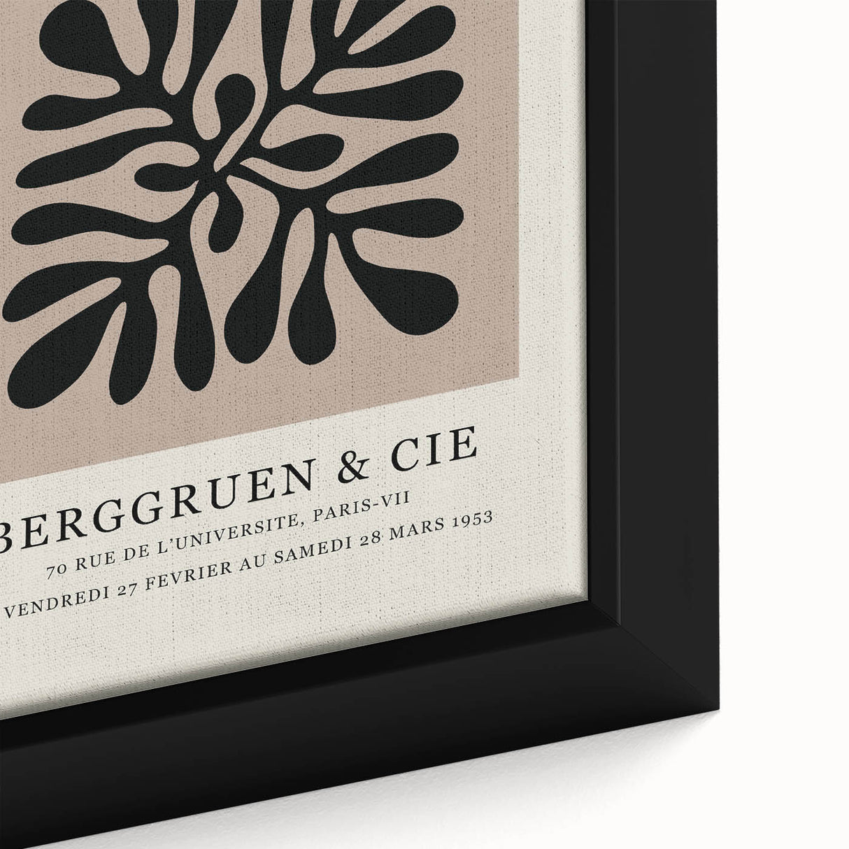 Extra large framed canvas featuring a textured, colorful abstract design on a black background.