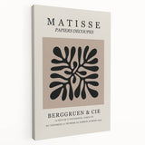 Abstract Henri Matisse design on stretched canvas, featuring bold primary colors, ideal for kitchen wall art.