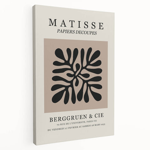 Abstract Henri Matisse design on stretched canvas, featuring bold primary colors, ideal for kitchen wall art.