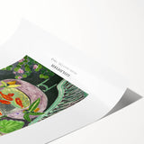 Extra large wall art featuring line art flowers in black on a white background, rolled canvas.