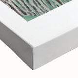 Large art of a black and white abstract landscape on stretched canvas, suitable for bedroom wall decor.