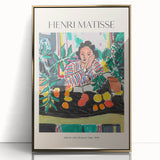 Mid-century modernist art depicting abstract shapes in bold colors on a framed acrylic, ideal for nursery wall decor.