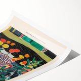 Extra large wall art featuring line art flowers in black and white on a rolled print, suitable for large living room decor.