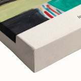 Large black and white abstract landscape painting on stretched canvas, suitable for bedroom wall decor.