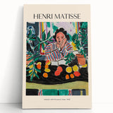 Large black and white abstract Henri Matisse design on stretched canvas, ideal for kitchen wall art or bedroom ambiance.