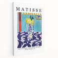 Abstract Henri Matisse-inspired artwork on stretched canvas featuring bold primary colors, ideal for kitchen wall art.