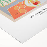 Art Deco poster featuring geometric patterns and bold colors on rolled canvas, suitable for dining room or bathroom wall art.