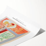 Extra large wall art featuring line art flowers in black on a white background, printed on rolled canvas.