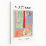 Abstract Henri Matisse-inspired artwork on stretched canvas with bold blue and red tones, suitable for kitchen wall art.