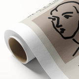 Art Deco poster of a Henri Matisse design on rolled canvas, featuring bold colors.