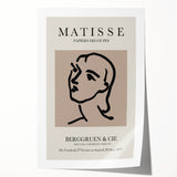 Rolled print of a Henri Matisse-inspired floral art in muted colors, suitable for art wall dining room or bathroom.