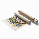 Extra large rolled print of a Henri Matisse-inspired floral design in vibrant colors, ideal for classy bathroom wall art.