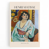 Large black and white abstract Henri Matisse design on stretched canvas, ideal for kitchen wall art.