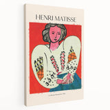 Abstract Henri Matisse-inspired design on stretched canvas with vibrant primary colors, ideal for kitchen wall art.