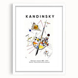 Abstract art print in vibrant primary colors on framed white mat, ideal for modern dining room decor.