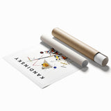 Extra large rolled print of abstract floral art in vibrant colors, suitable as classy bathroom or large living room wall art.