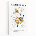 Abstract Kandinsky-style artwork on stretched canvas with vibrant primary colors, ideal for kitchen wall art.