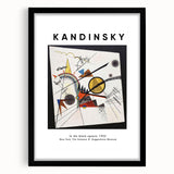 Extra large textured abstract art print featuring colorful swirls and geometric shapes on a black framed canvas.