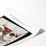 Extra large wall art featuring black line art flowers on a white background, rolled print format.