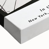 Large art canvas featuring a black and white abstract landscape, ideal for modern bedroom ambiance.