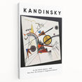Abstract Kandinsky-style art on stretched canvas featuring vibrant geometric shapes, ideal for modern kitchen wall art.