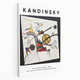Abstract Kandinsky-style art on stretched canvas featuring vibrant geometric shapes, ideal for modern kitchen wall art.