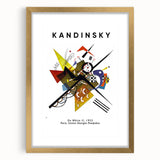 Extra large abstract art print featuring swirling forms in vibrant colors on a gold-framed canvas.