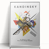 Acrylic print of a Kandinsky-style modern art with abstract shapes in vibrant colors, ideal for nursery wall art.