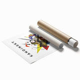 Extra large rolled print featuring abstract floral designs in vibrant colors, ideal for classy bathroom wall art.