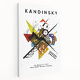 Abstract Kandinsky-inspired art on large stretched canvas with vibrant primary colors, suited for kitchen wall art.