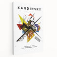 Abstract Kandinsky-inspired art on large stretched canvas with vibrant primary colors, suited for kitchen wall art.