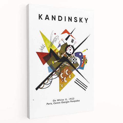 Abstract Kandinsky-inspired art on large stretched canvas with vibrant primary colors, suited for kitchen wall art.