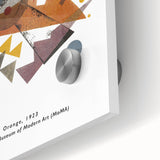 Large abstract wall art in vibrant colors on acrylic, featuring mid-century modernist designs, ideal for dining room decor.