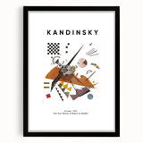 Extra large abstract art print featuring vibrant, colorful swirls on a textured canvas, framed in black.