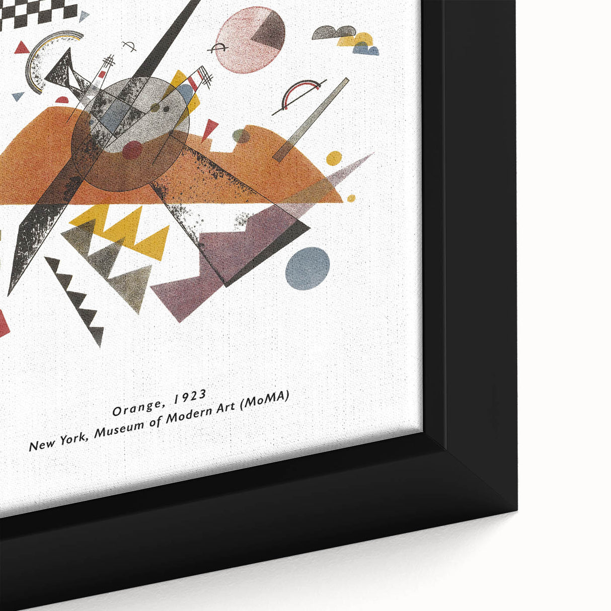 Extra large framed canvas featuring a black background with colorful, textured abstract designs, ideal for living room decor.