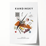 Abstract floral design in vibrant colors on a rolled canvas, ideal for art wall dining room placement.