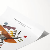 Extra large wall art featuring line art flowers in black on white, rolled print format.