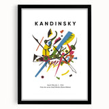 Extra large abstract art print featuring vibrant, colorful shapes on textured canvas, framed in black.