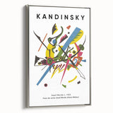 Framed canvas of abstract landscape art painting, featuring vibrant colors on a black background.