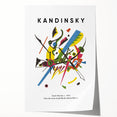 Abstract Kandinsky-style artwork in vibrant colors on rolled canvas, ideal for art wall dining room.