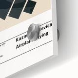 Large abstract wall art in mid-century modernist style, featuring geometric shapes in black and white on acrylic glass.