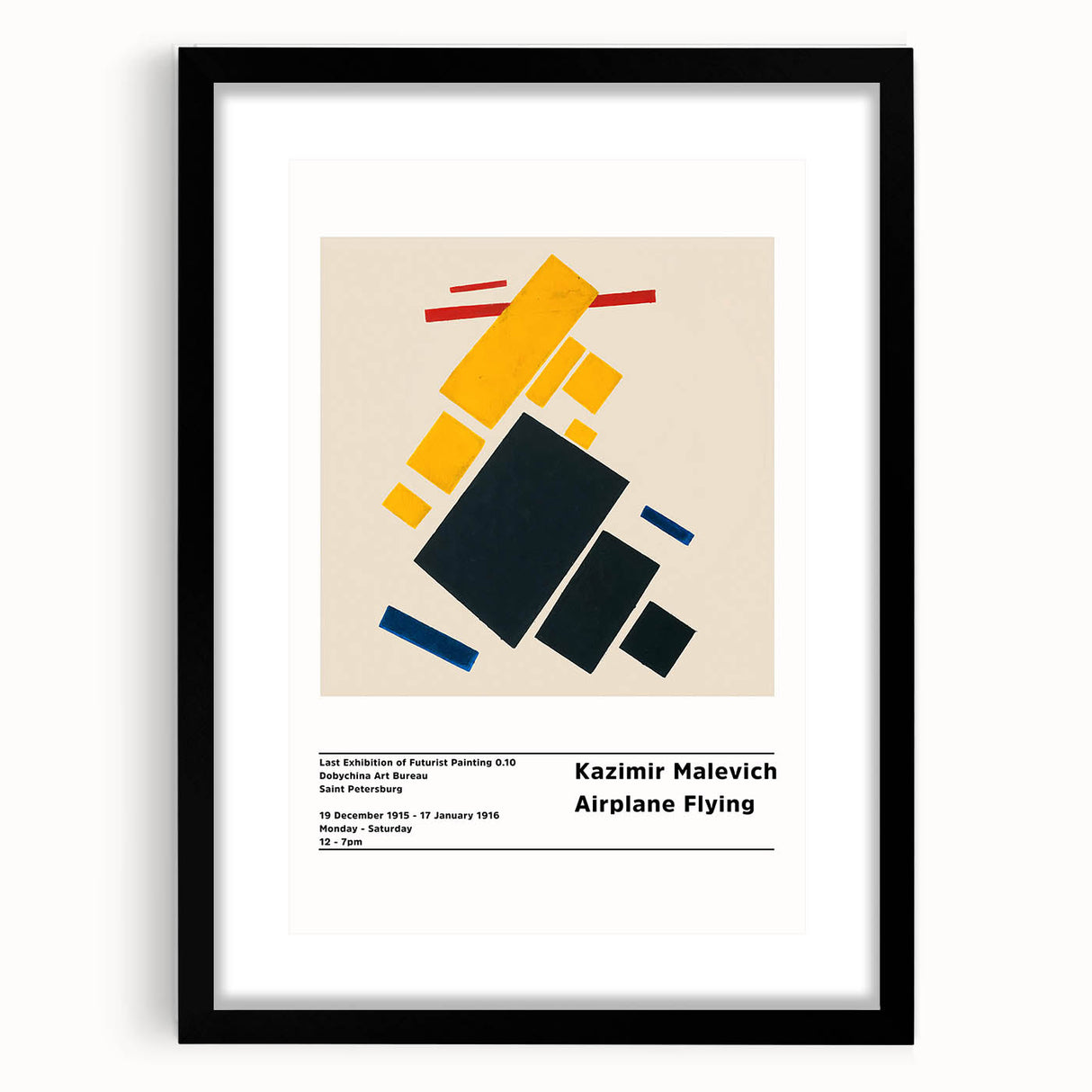 Extra large abstract art print featuring vibrant, colorful geometric shapes on a black framed canvas.