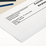 Art Deco poster featuring geometric shapes in bold black and white, on rolled canvas, suitable for dining room decor.