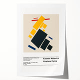 Abstract floral design in bold colors on rolled canvas, suitable for art wall dining room or classy bathroom.