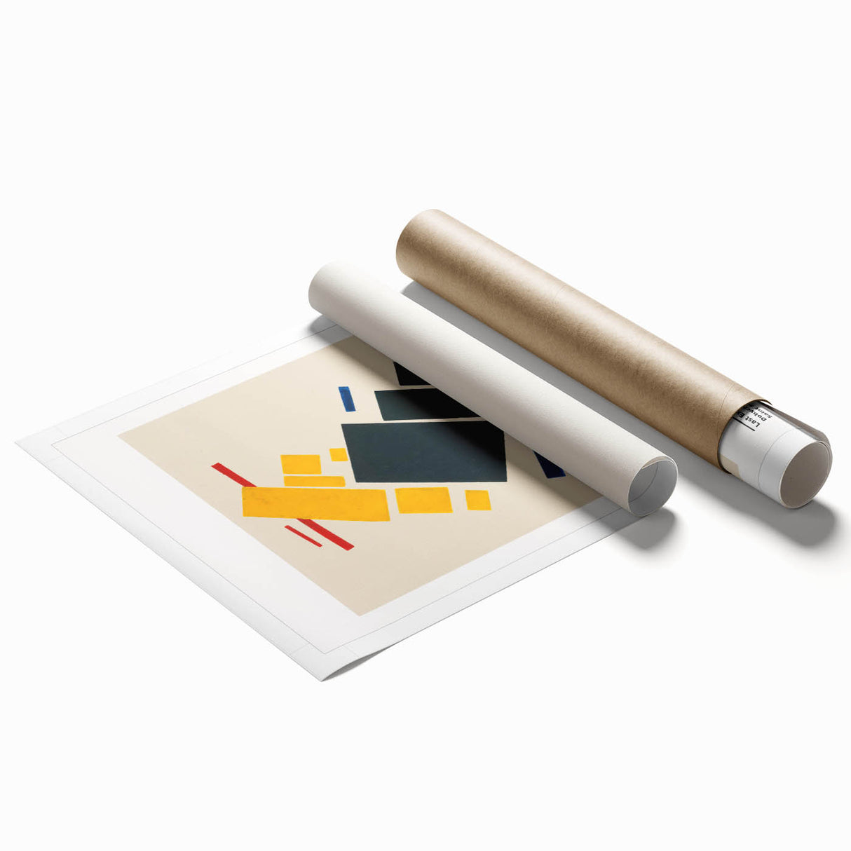 Extra large rolled print featuring abstract floral art in muted tones, ideal for classy bathroom or large living room decor.