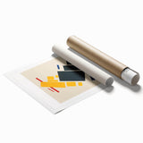 Extra large rolled print featuring abstract floral art in muted tones, ideal for classy bathroom or large living room decor.