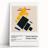 Black and white abstract Malevich design on stretched canvas, ideal for kitchen wall art or bedroom ambiance.